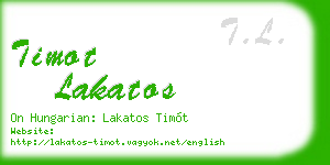 timot lakatos business card